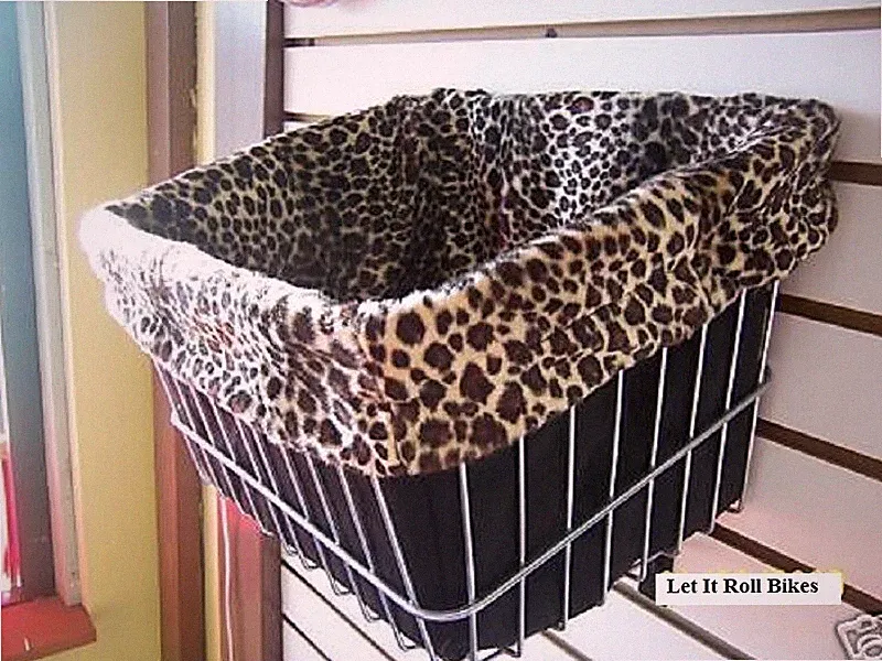 Bicycle Basket Liner Brown Cheetah Beach Cruiser Lowrider Bikes