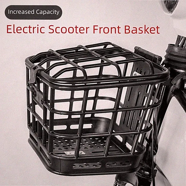Detachable Front Bike Basket w/ Lid | Large Capacity PC Storage for E-Bike