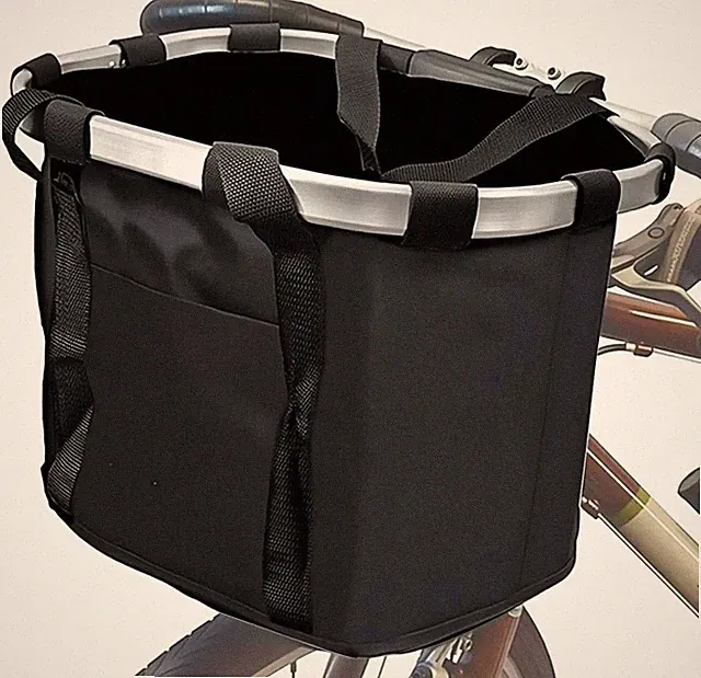 Foldable Bike Basket: Quick-Release Handlebar Carrier for Pets, Shopping & More
