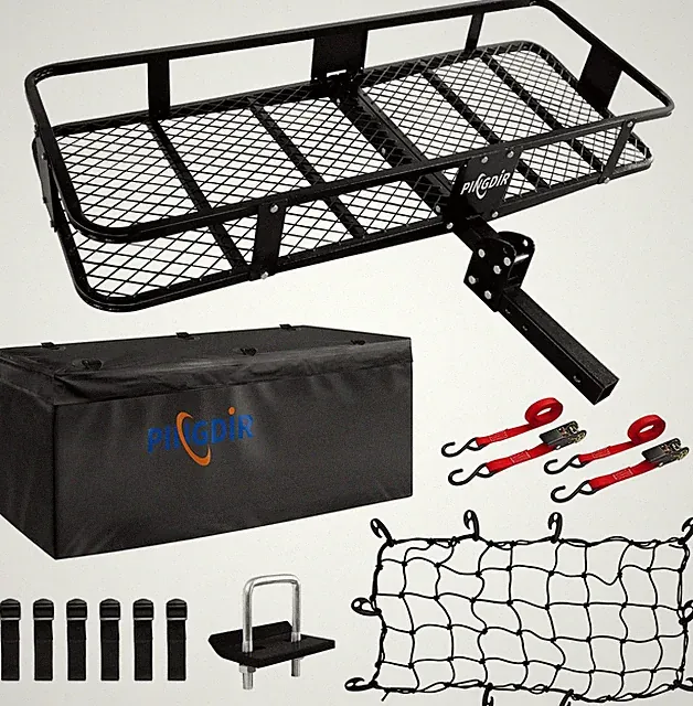 Folding Hitch Cargo Carrier Rack 500 Lbs with Waterproof Bag & Accessories