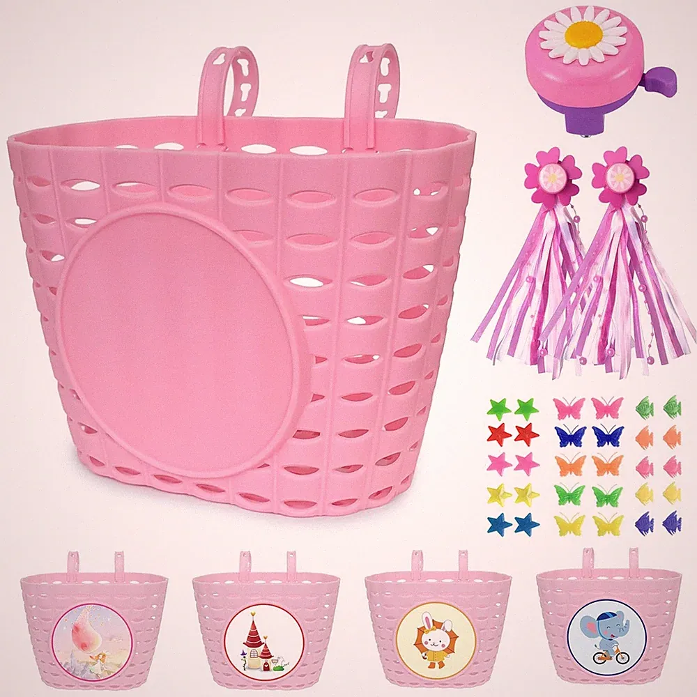 Girl's Bike Basket Kid Bicycle Accessories for Fun Rides and Storage