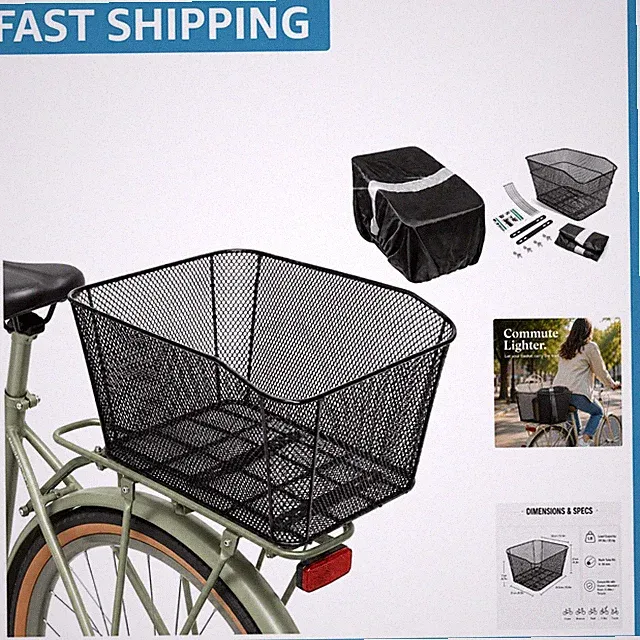 Stylish Waterproof Bike Basket with Reflective Strip - Perfect for Commuting