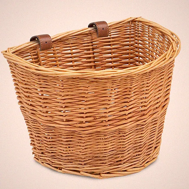 Wicker Bike Basket Front Cargo for Women and Men, Fits Most Bicycles, Beach C...